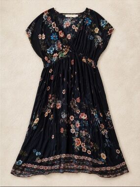 Johnny Was Ardell Floral Maxi Dress 3X Boho Rayon Elastic Waist Dress BOHO